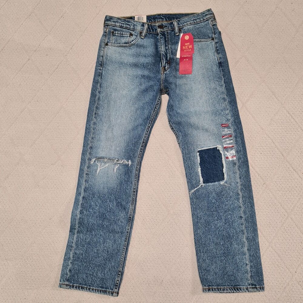 LEVI'S 505 Distressed Denim Jeans Men's SZ 30x32 (actual: 30x27.5) Straight Leg
